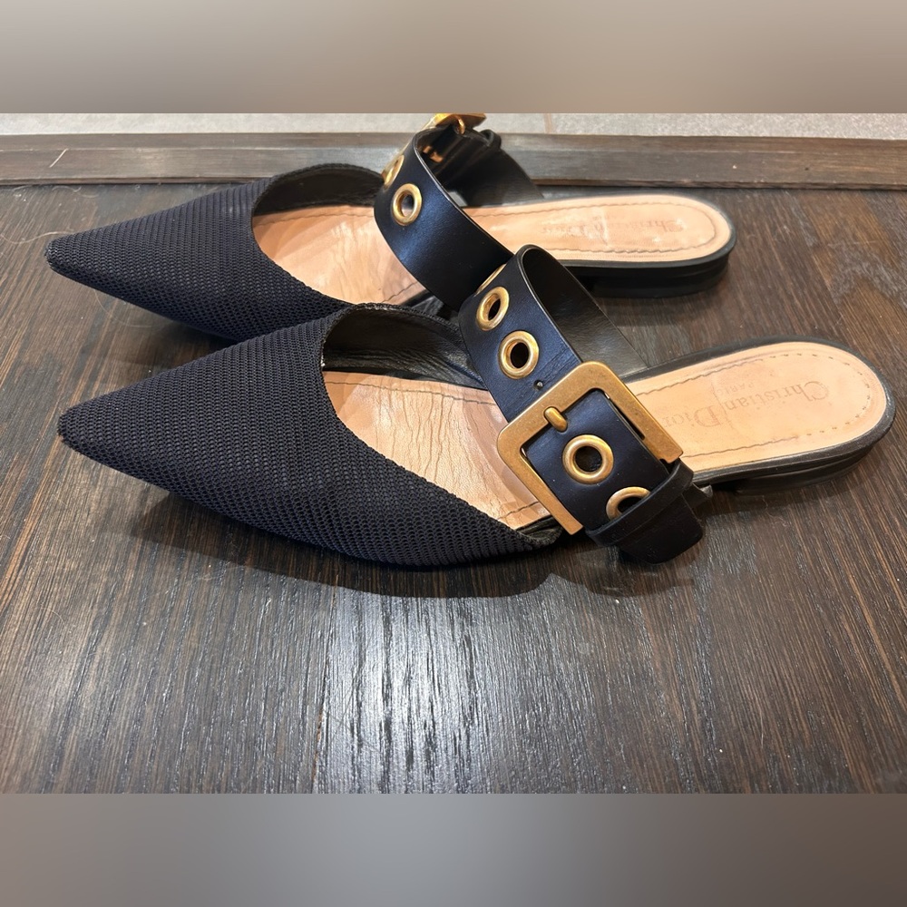 Open back woven Dior flats size 40